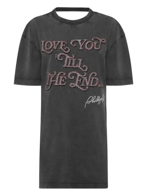 Love Plein embellished mini T-shirt dress by PHILIPP PLEIN
