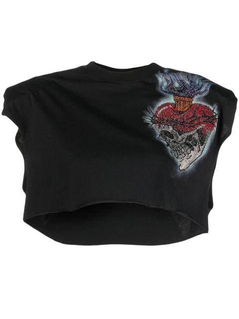 Love Tattoo cropped T-shirt by PHILIPP PLEIN