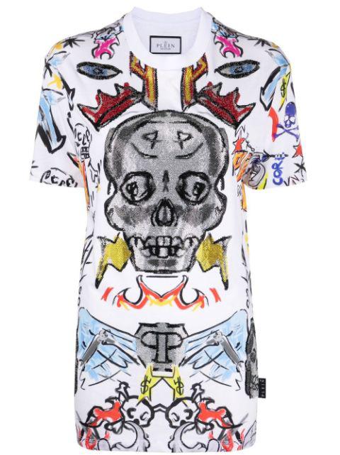 Man Fit Crystal Skull T-shirt by PHILIPP PLEIN