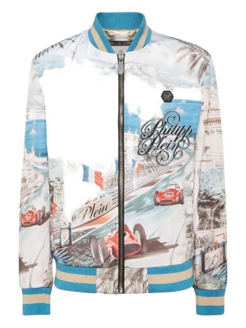 Monaco Cote d'Azur satin bomber jacket by PHILIPP PLEIN