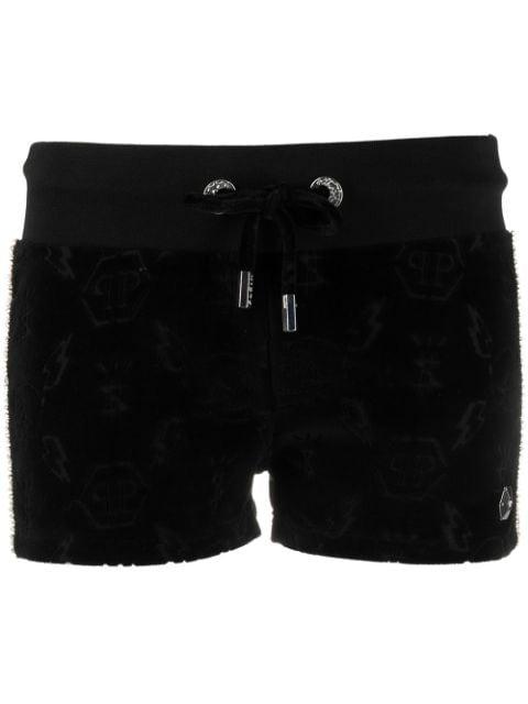 Monogram drawstring shorts by PHILIPP PLEIN