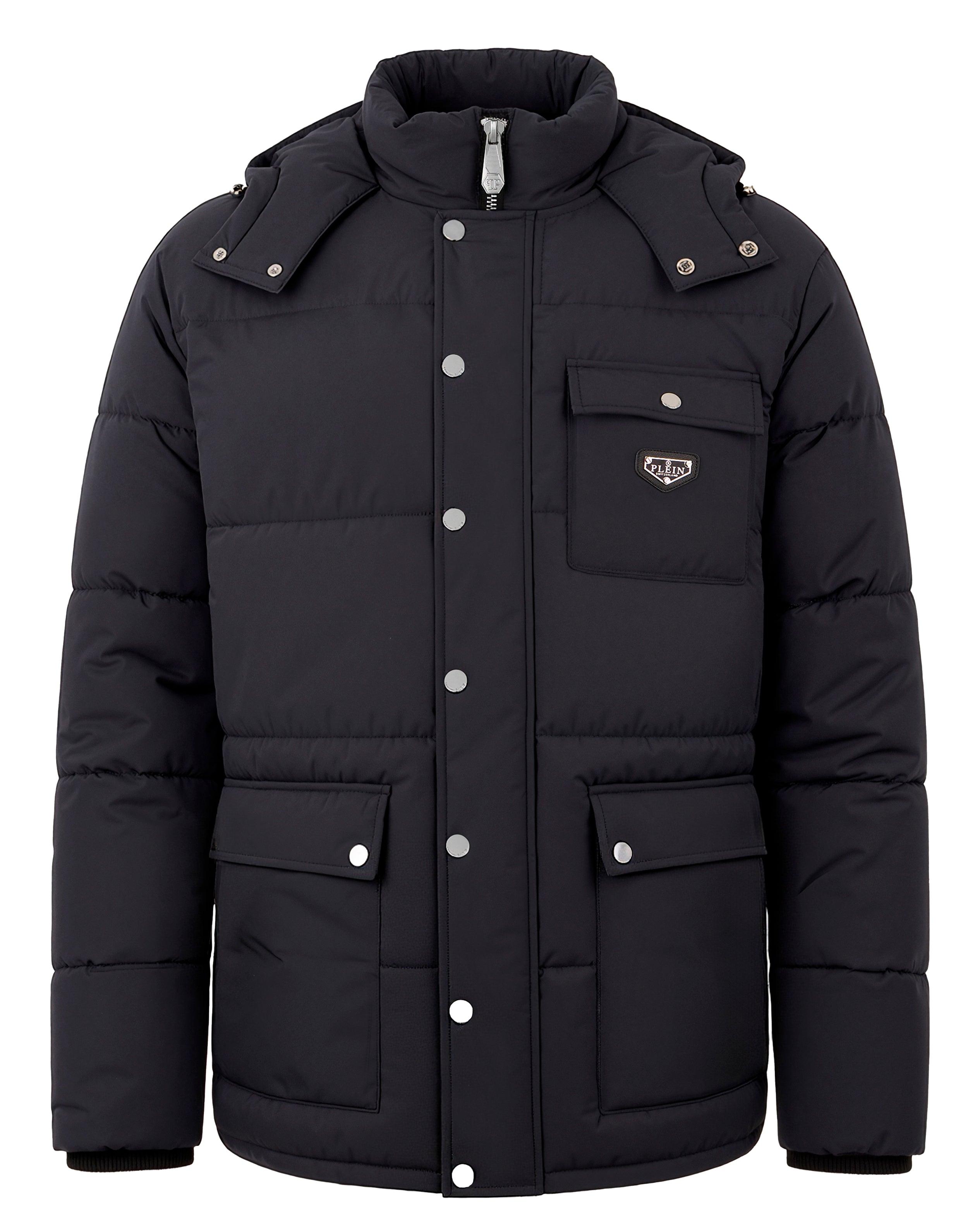 Nylon Puffer Jacket Gothic Plein by PHILIPP PLEIN