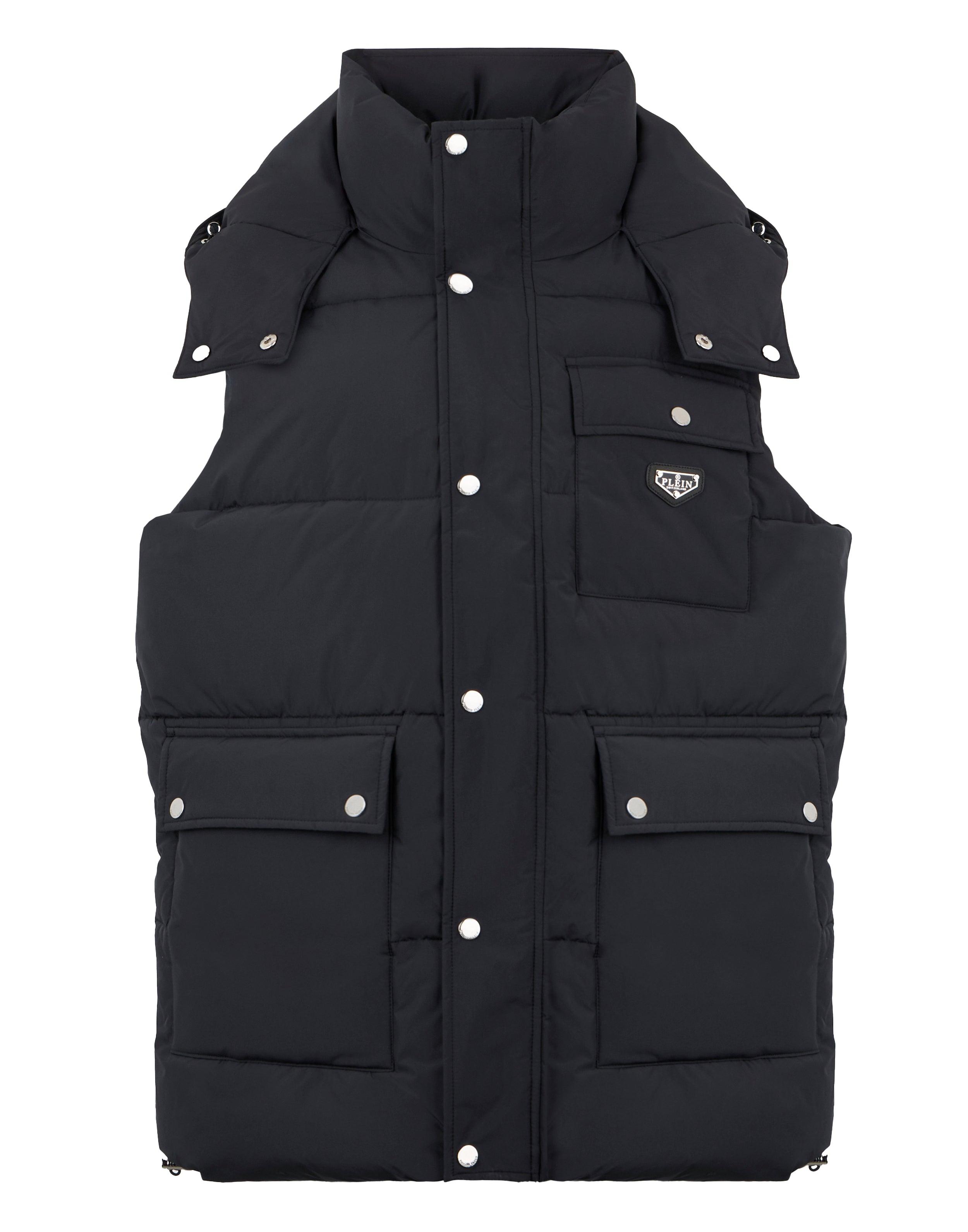 Nylon Puffer Vest Gothic Plein by PHILIPP PLEIN