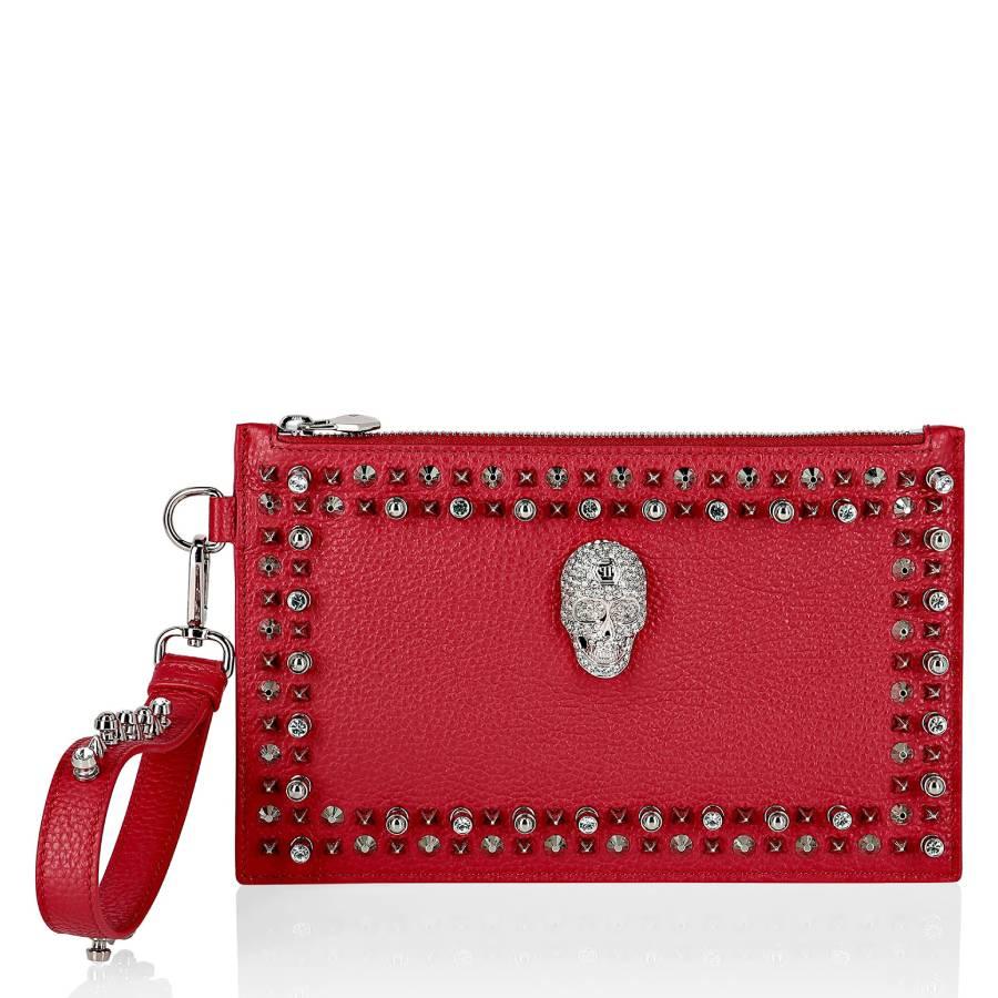 Philipp Plein Faux-Leather Crystal Stud Clutch Bag by PHILIPP PLEIN