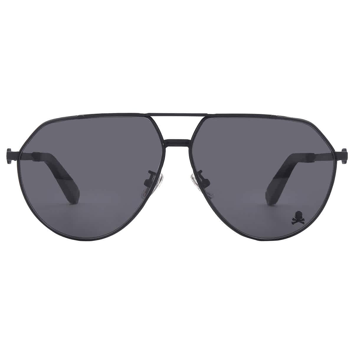 Philipp Plein Grey Pilot Men's Sunglasses SPP007M 531P 64 by PHILIPP PLEIN