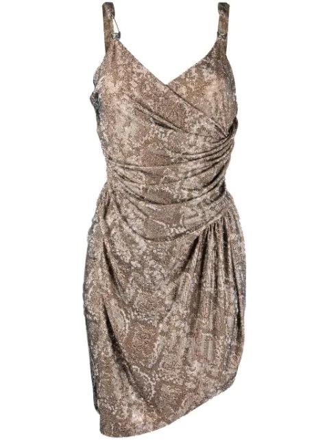 Python-print embellished mini dress by PHILIPP PLEIN