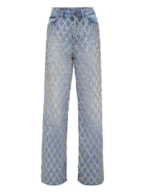 Skater rhinestones embellishment jeans by PHILIPP PLEIN
