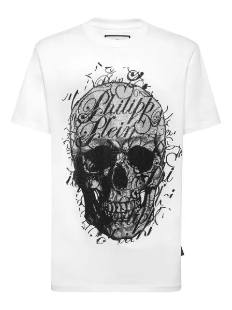 Skull Coursive-embellished T-shirt by PHILIPP PLEIN