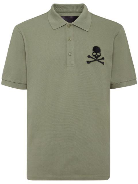 Skull & Bones embroidered cotton polo shirt by PHILIPP PLEIN