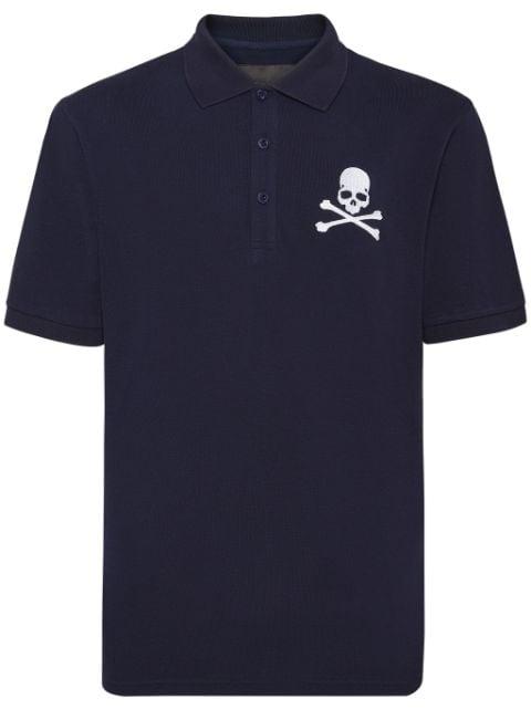 Skull & Bones embroidered cotton polo shirt by PHILIPP PLEIN