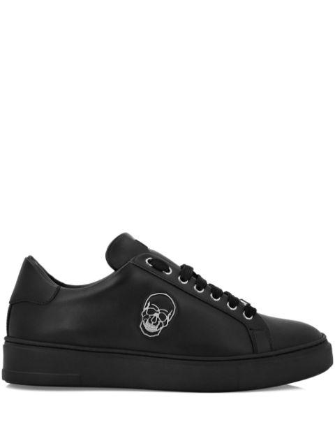 Skull-appliqué leather sneakers by PHILIPP PLEIN