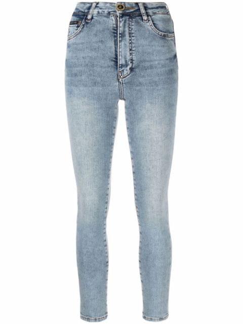 Skull embroidery skinny jeans by PHILIPP PLEIN