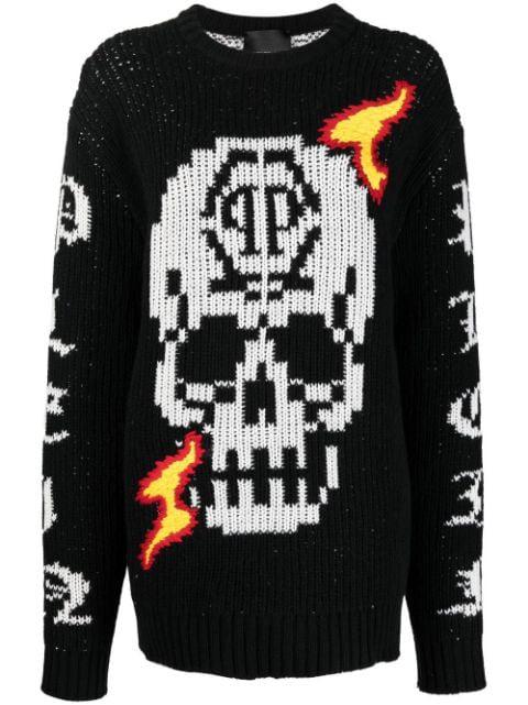 Skull intarsia-knit jumper by PHILIPP PLEIN