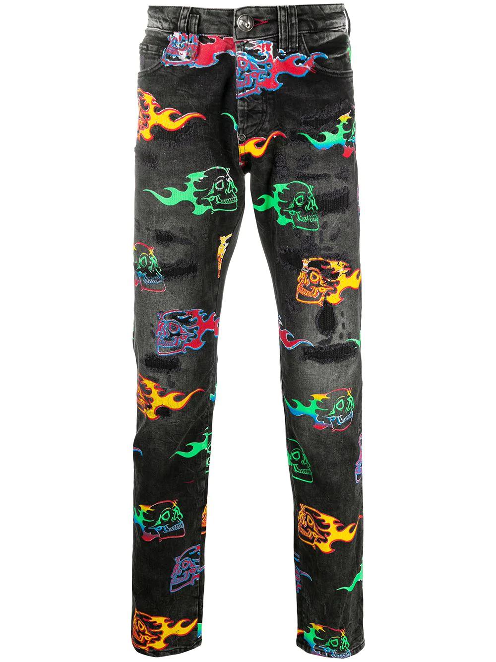 Skull on Fire jeans by PHILIPP PLEIN