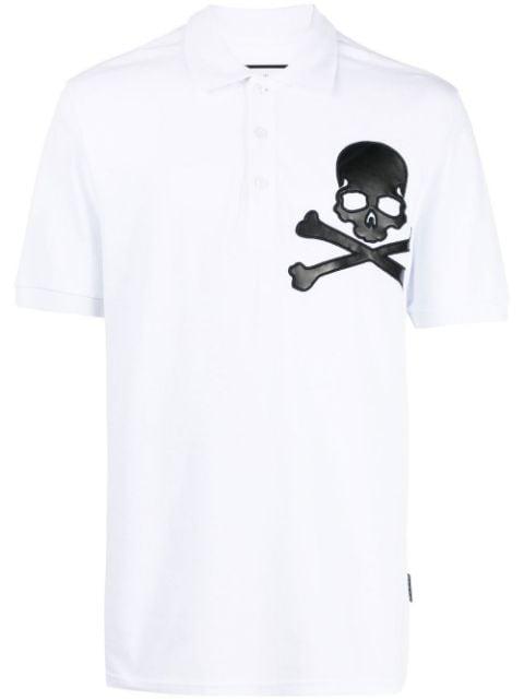 Skull-patch cotton polo shirt by PHILIPP PLEIN