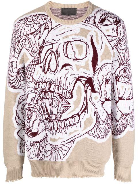 Skull patterned-intarsia sweatshirt by PHILIPP PLEIN