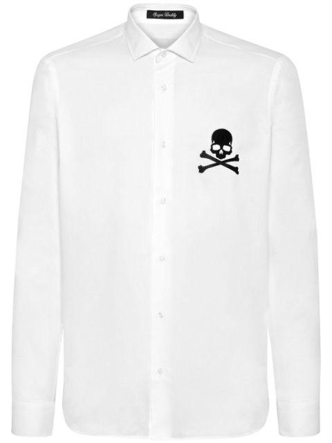 Skull&Bones long-sleeve cotton shirt by PHILIPP PLEIN