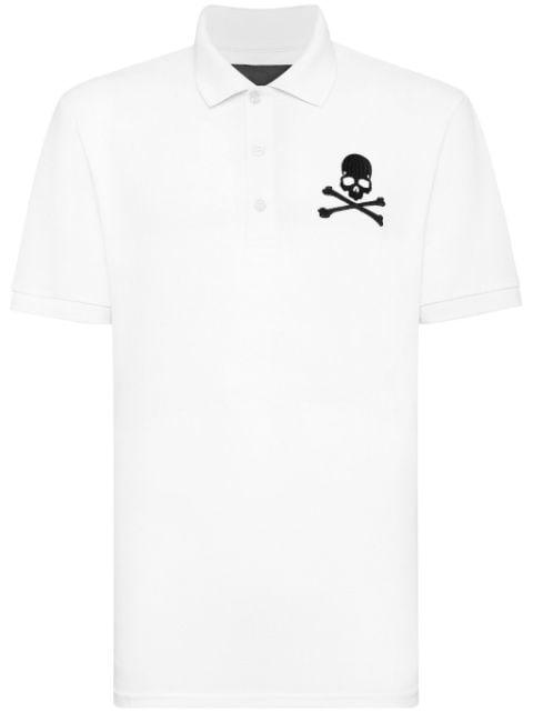 Skull&Bones-print cotton polo shirt by PHILIPP PLEIN