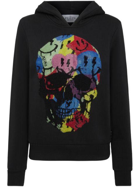Smile rhinestone-embellished hoodie by PHILIPP PLEIN