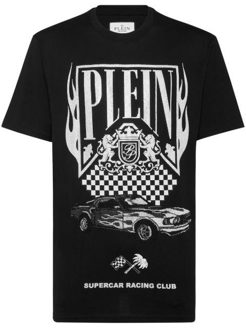 Strass Flame Racing T-shirt by PHILIPP PLEIN