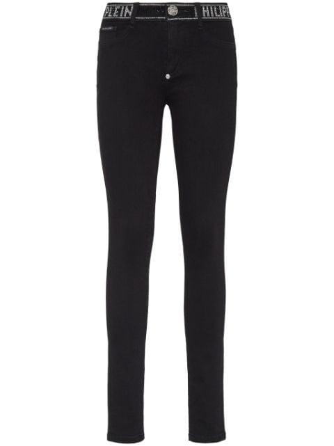 Strass stretch-denim leggings by PHILIPP PLEIN