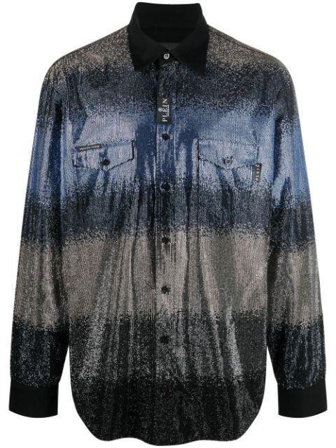 Striped sequin shirt by PHILIPP PLEIN