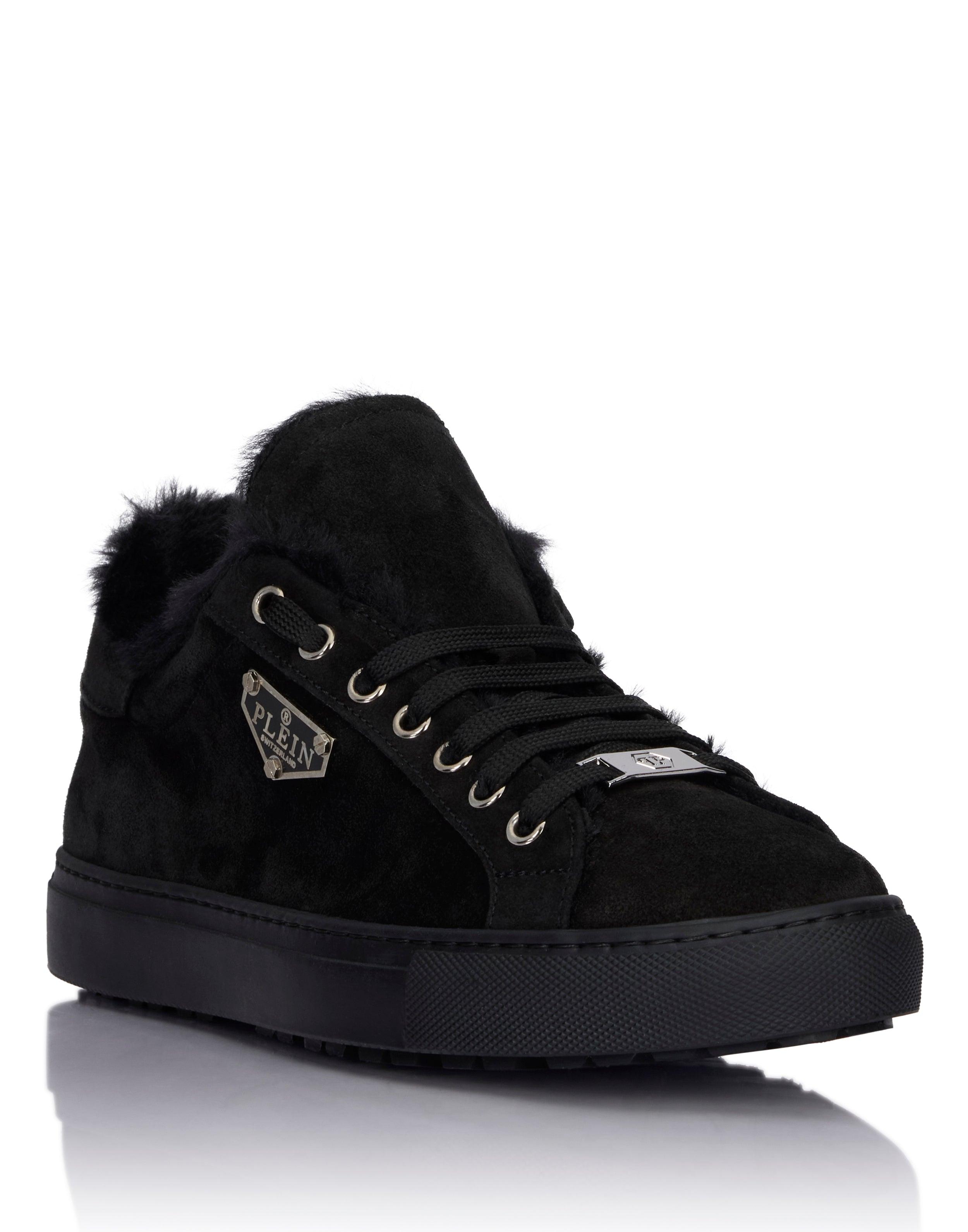 Suede and Sheepskin Low Top Sneakers by PHILIPP PLEIN