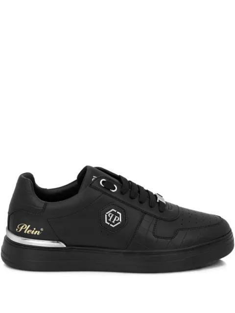 T-REX 01 logo-plaque leather sneakers by PHILIPP PLEIN