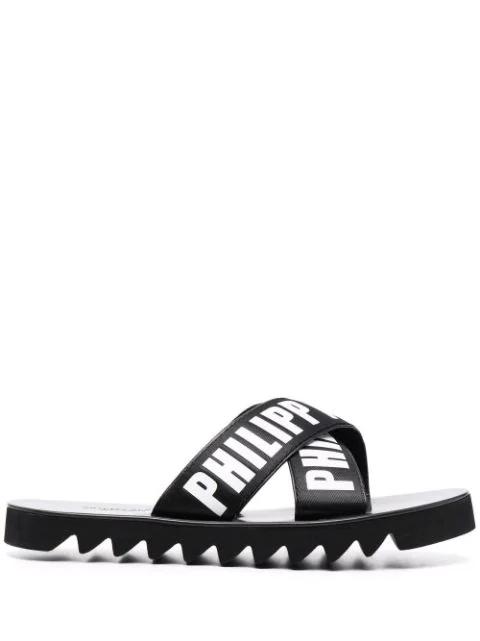 TM Gummy leather slides by PHILIPP PLEIN