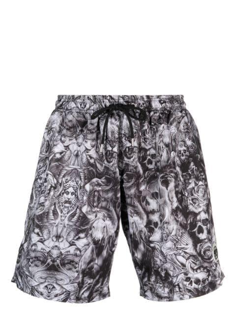 Tattoo graphic-print swim shorts by PHILIPP PLEIN