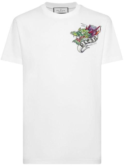 Tattoo-print cotton T-shirt by PHILIPP PLEIN