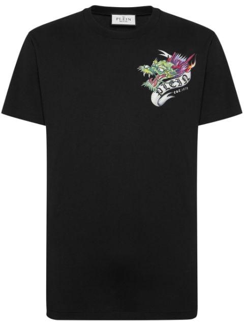 Tattoo-print cotton T-shirt by PHILIPP PLEIN