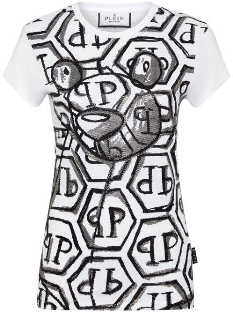 Teddy bear-embellished T-shirt by PHILIPP PLEIN