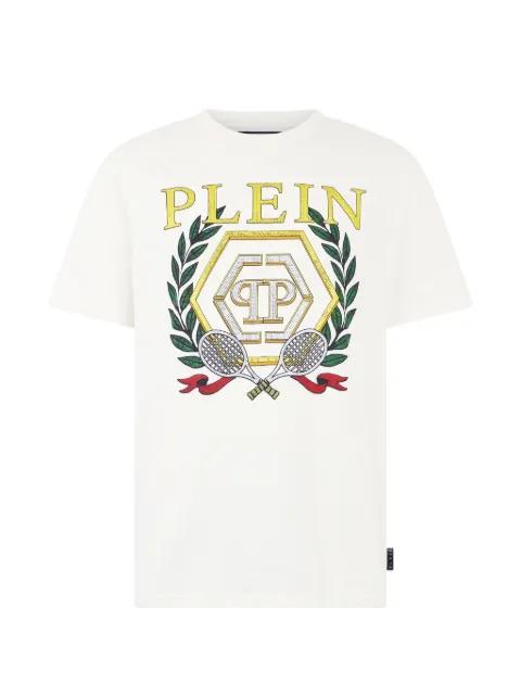 Tennis Crest round-neck cotton T-shirt by PHILIPP PLEIN