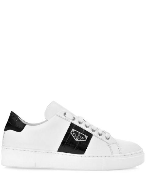 Triangle Plein-plaque leather sneakers by PHILIPP PLEIN