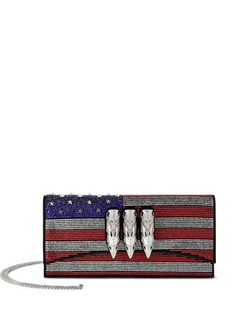 US Flag strass claw clutch by PHILIPP PLEIN