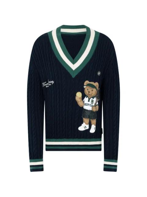 V-neck teddy pullover by PHILIPP PLEIN
