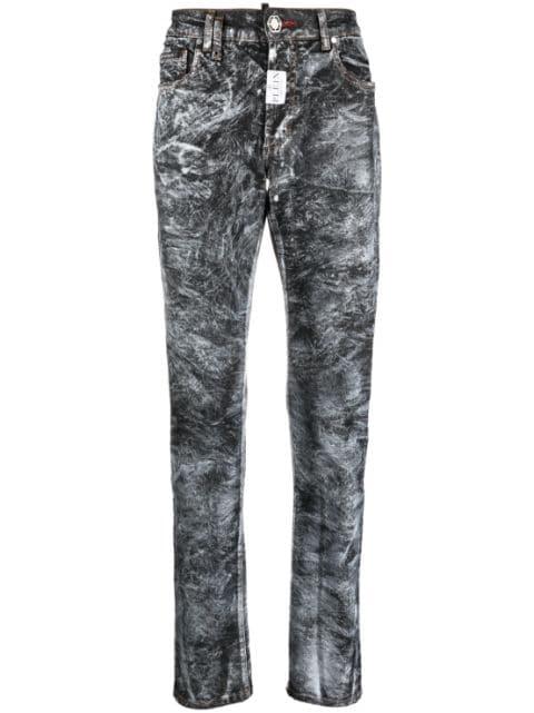 abstract-print straight-leg jeans by PHILIPP PLEIN