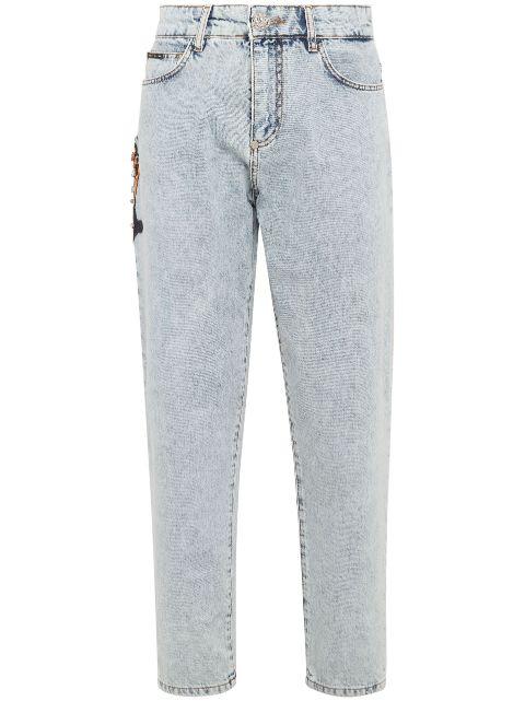 appliqué-detail tapered jeans by PHILIPP PLEIN