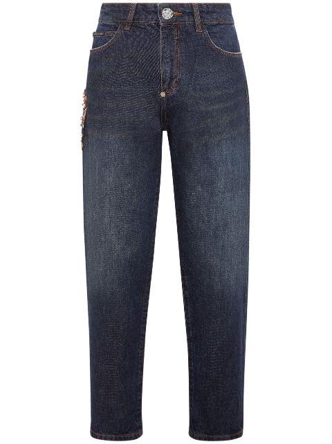 appliqué-detail tapered jeans by PHILIPP PLEIN