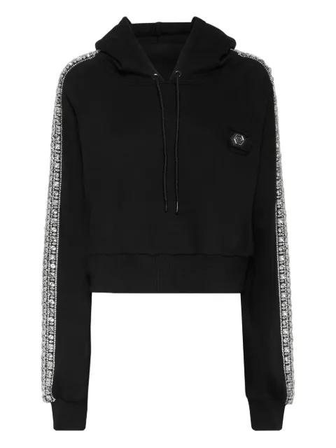 bead-embellished cropped hoodie by PHILIPP PLEIN