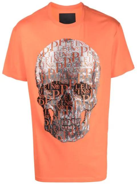 beaded logo-skull T-shirt by PHILIPP PLEIN