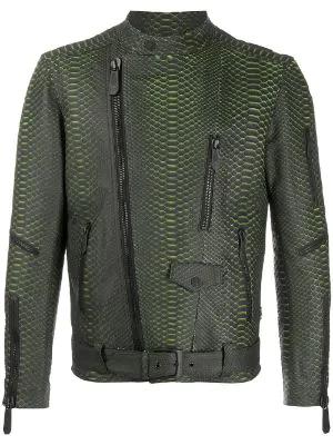 belted biker jacket by PHILIPP PLEIN