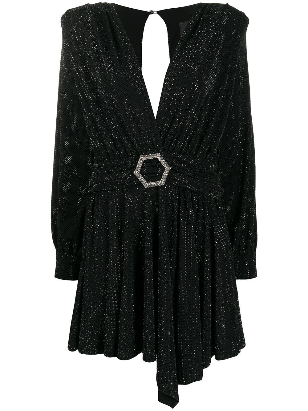 belted long-sleeve mini dress by PHILIPP PLEIN