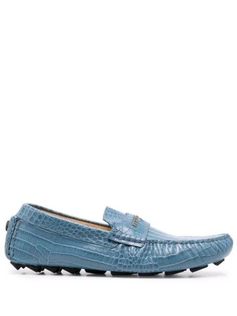 blue leather moccasin by PHILIPP PLEIN