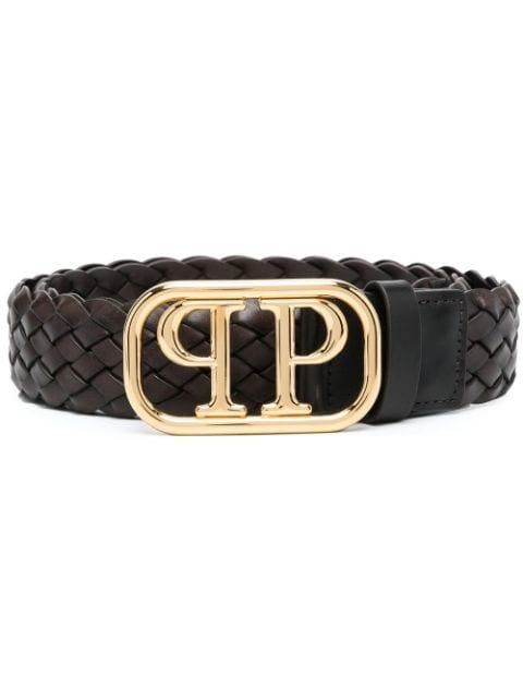 braided logo buckle belt by PHILIPP PLEIN
