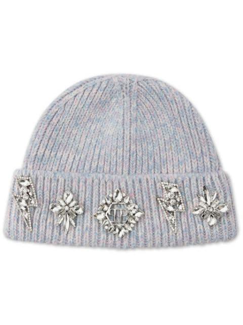 brooch-detail beanie by PHILIPP PLEIN