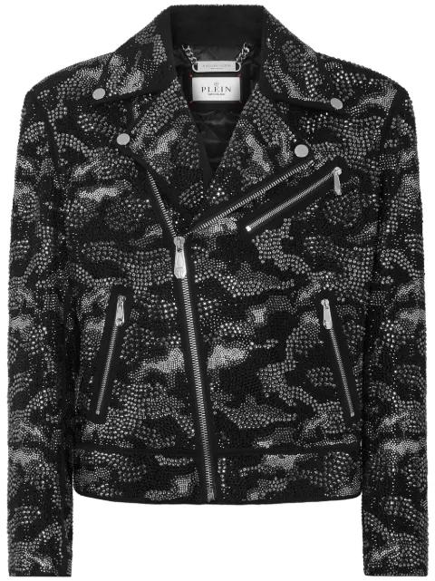 camouflage biker jacket by PHILIPP PLEIN
