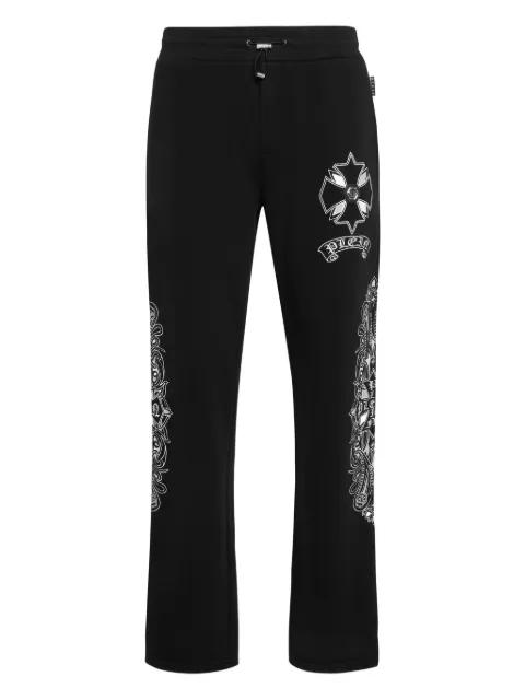 chrome-crest-embroidered track pants by PHILIPP PLEIN