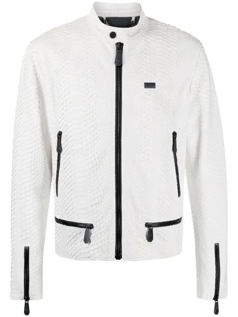 contrast zip jacket by PHILIPP PLEIN